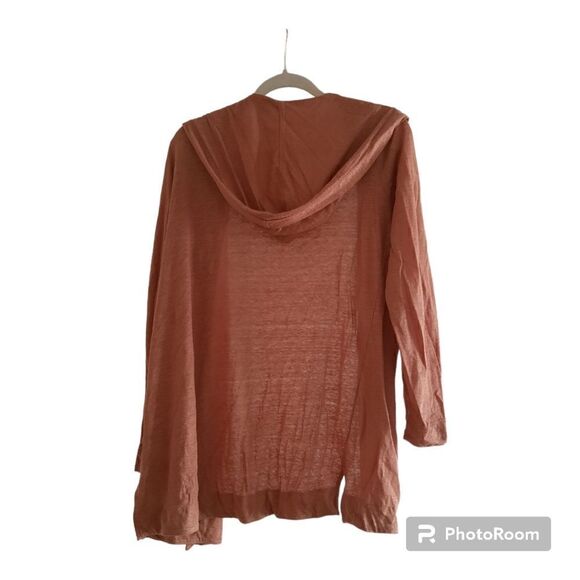 Tahari 100% Linen Hooded Cardigan Sweater - Picture 3 of 4